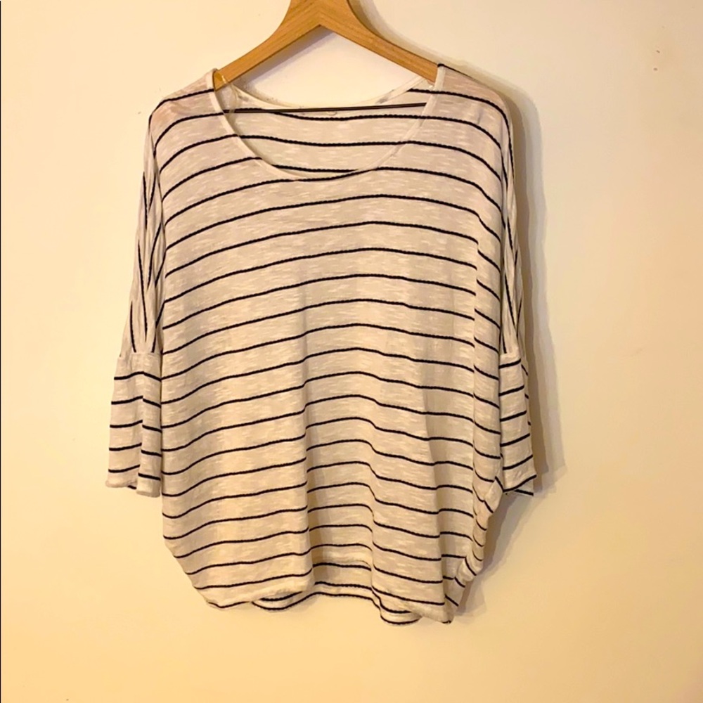 Black and white striped top